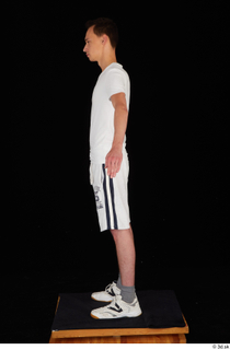  Johnny Reed dressed grey shorts sneakers sports standing white t shirt whole body 0011.jpg